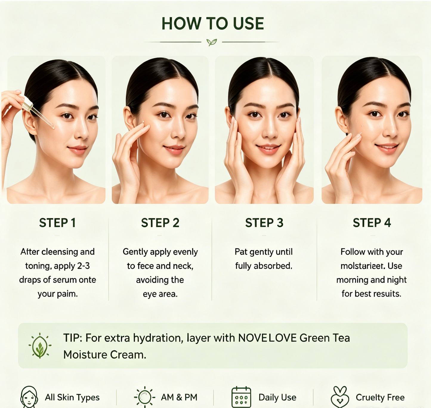 NOVELOVE® Green Tea Hydration Sleeping Serum