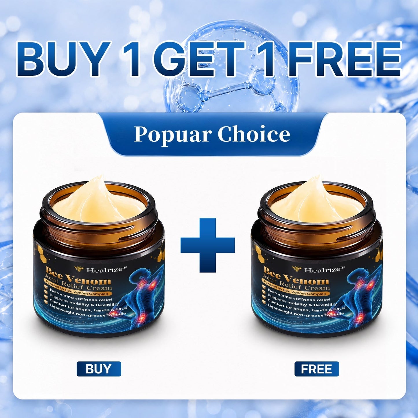 🎁 Healrize® Bee Venom Joint Relief Cream 💪 Fast Acting Formula for Knee, Back & Joint Pain – Restore Comfort & Mobility Quickly