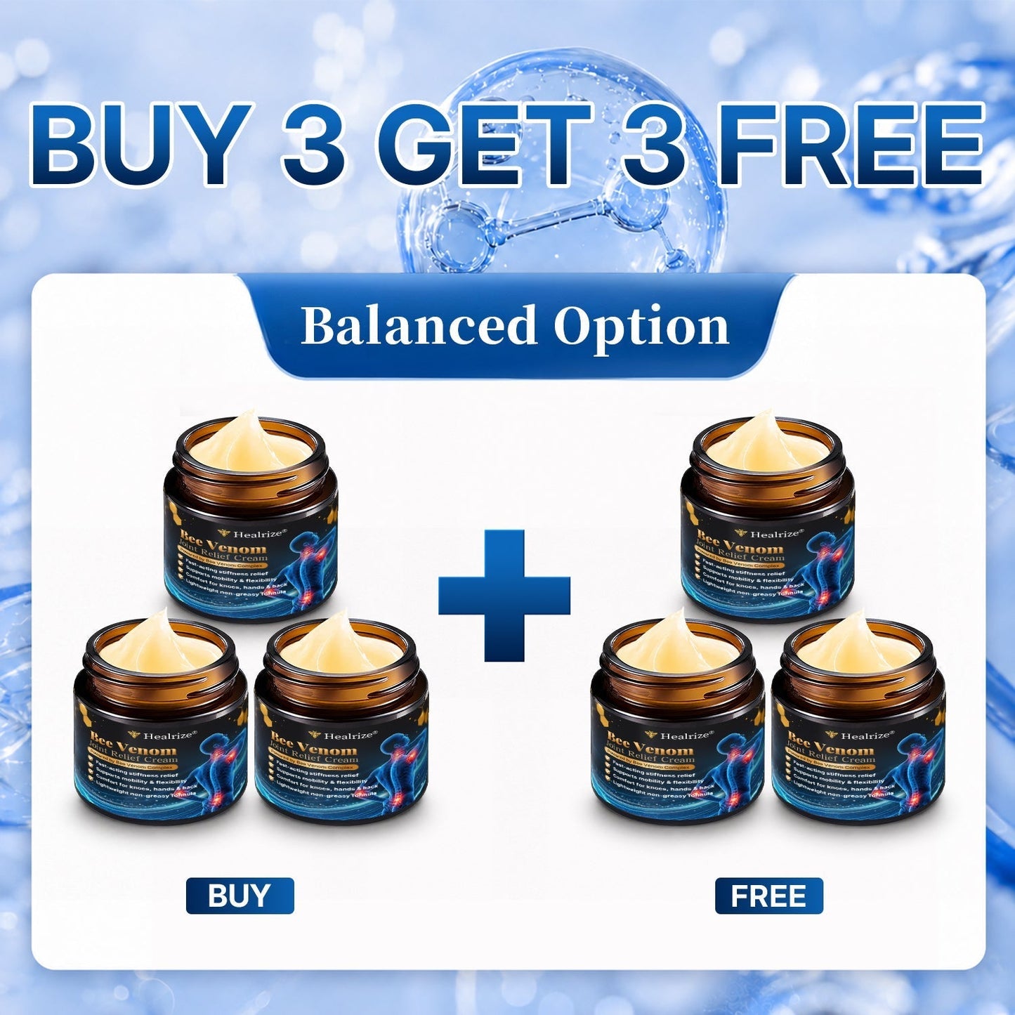 🎁 Healrize® Bee Venom Joint Relief Cream 💪 Fast Acting Formula for Knee, Back & Joint Pain – Restore Comfort & Mobility Quickly