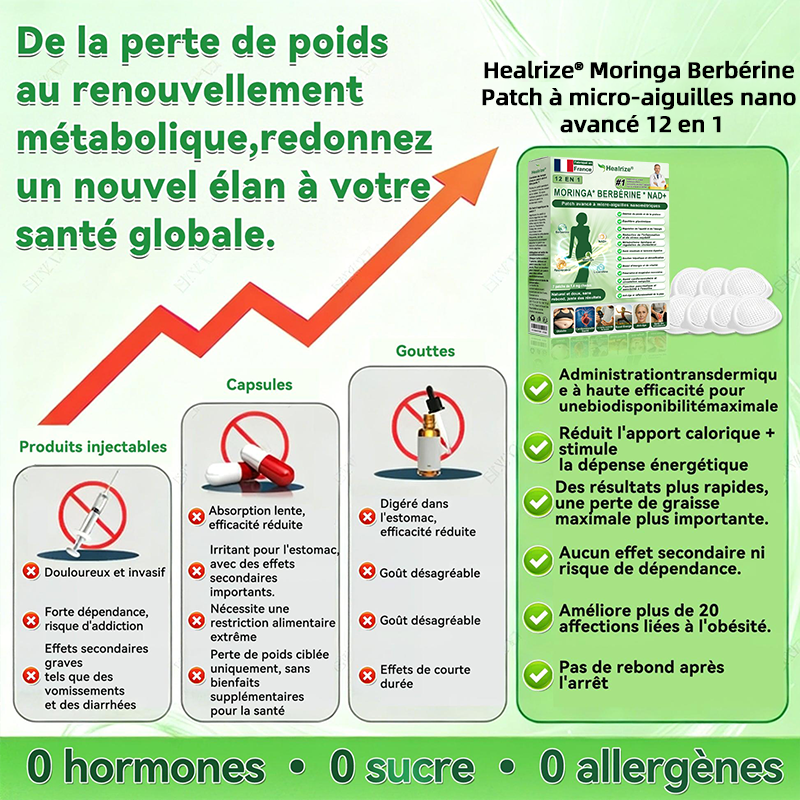 Magasin Officiel|H𝐞a𝐥r𝐢z𝐞® 🏆Moringa · BERBÉRINEX NAD+12-EN-1 Patch avancé à micro-aiguilles nano ✅(Une application quotidienne, résultats visibles en 7 jours)  Obésité, Diabète, Apnée du sommeil, Problèmes articulaires🏆