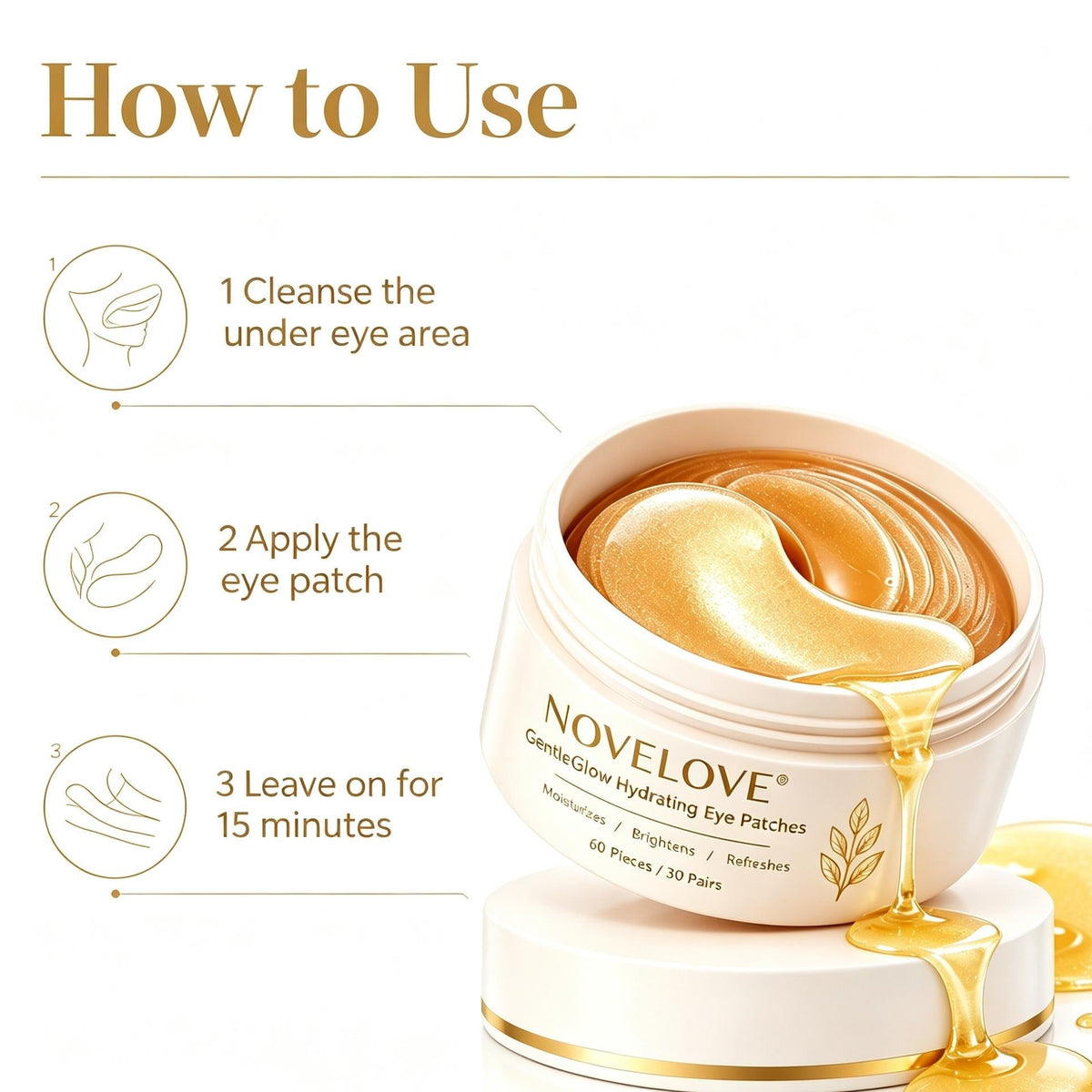 NOVELOVE® Patchs hydratants pour les yeux GentleGlow