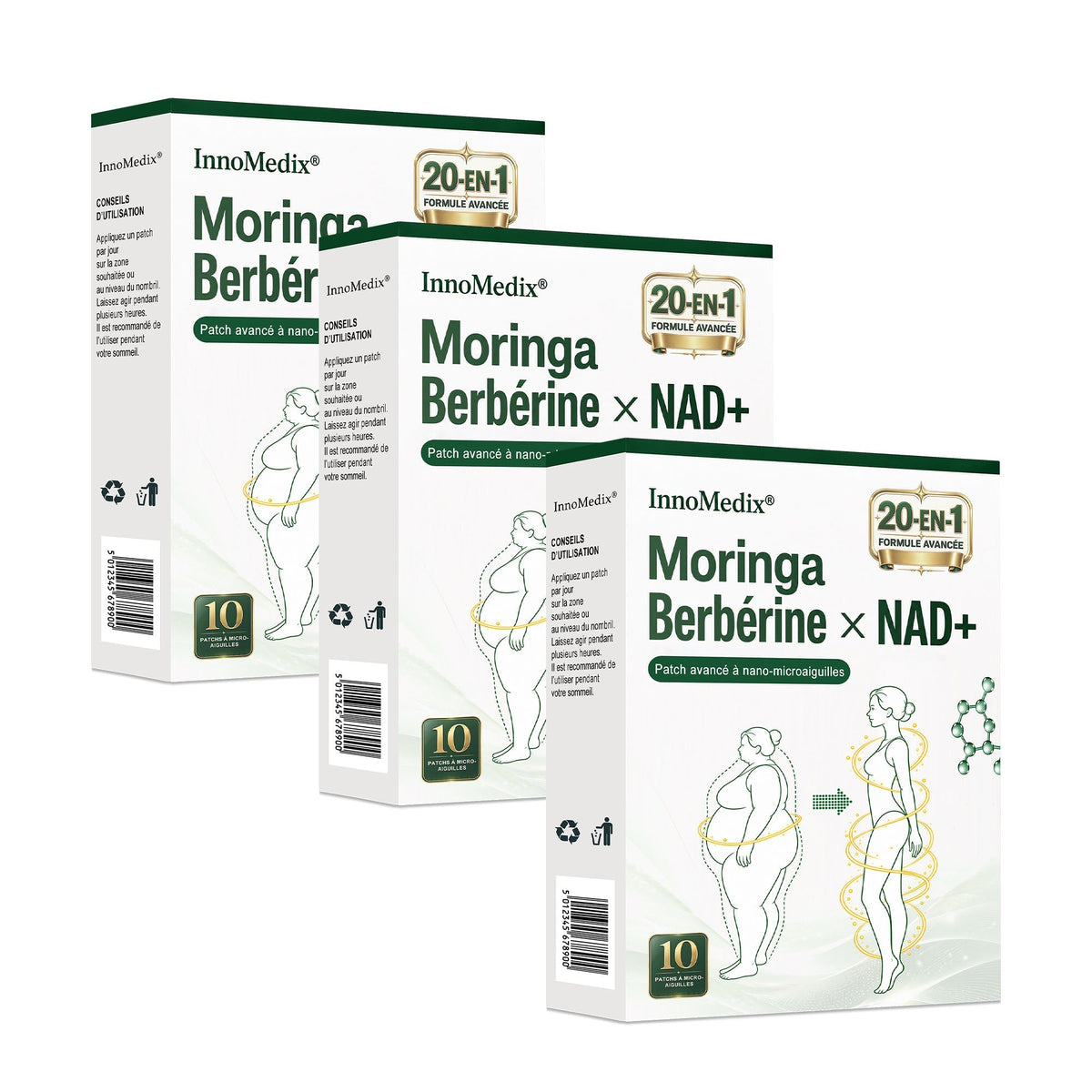 InnoMedix® Moringa Berbérine x NAD+ 20-IN-1 Patch Avancé à Nano-Microaiguilles 🏆