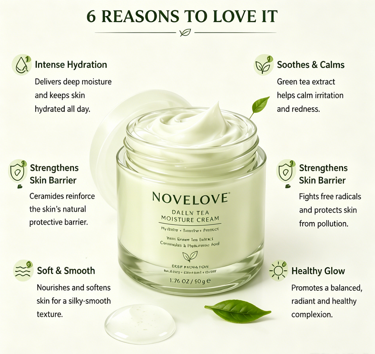 NOVELOVE® Green Tea Hydration Sleeping Cream